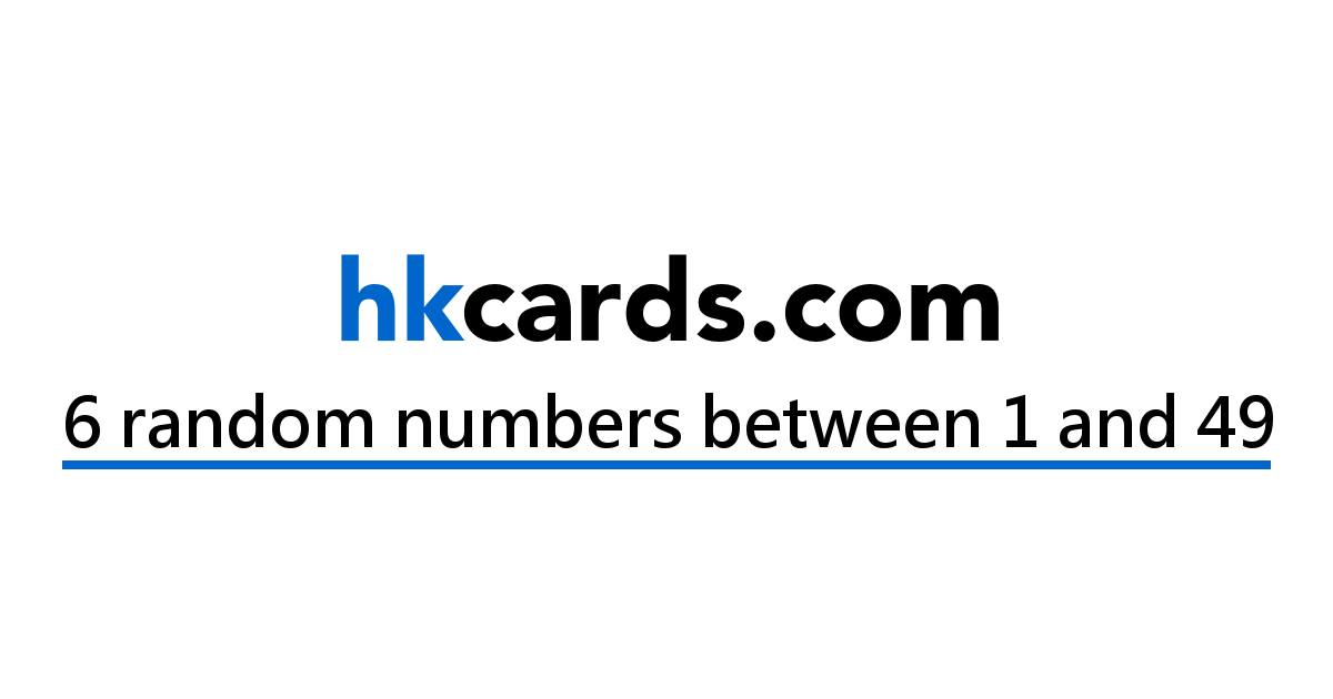 6 random numbers between 1 and 49